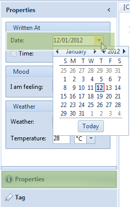 Choose a date for journal entry